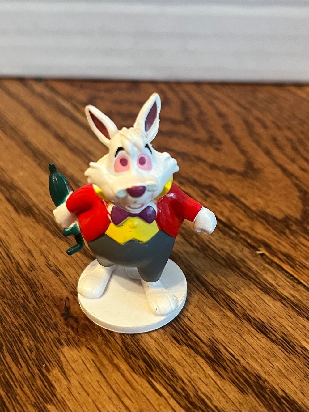 Disney White Rabbit PVC Figure Toy Alice in Wonderland Topper Figurine 1.75"